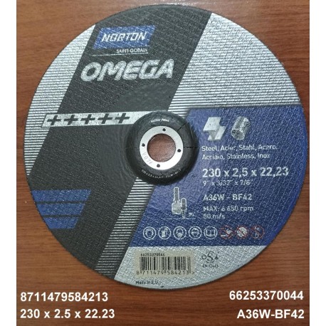 DISCO CORTE OMEGA 230x2.5 A36W-BF42 