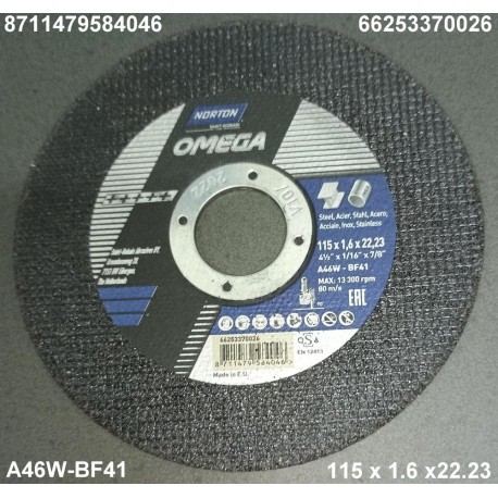 DISCO CORTE OMEGA 115x1.6 A46W-BF41