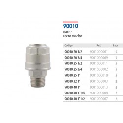 90010-20 Racor recto macho 3/4 Pak. 5 Un. x Un.