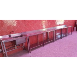 MOSTRADOR ACERO INOX. 6000x600x870 mm TOTAL