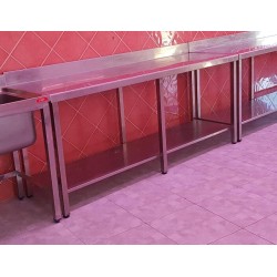 Mostrador de acero inoxidable 2000x600x870 Corto