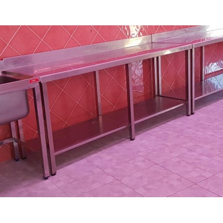 Mostrador de acero inoxidable 2000x600x870 Corto