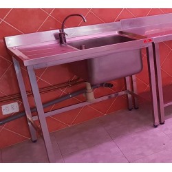 Mostrador Acero inoxidable 1000x600x870 + Pila   