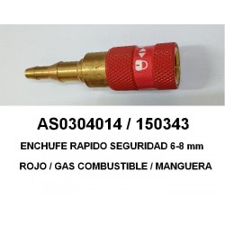 ENCHUFE RAPIDO SEGURIDAD GOMA 6-8 INFLAMABLE ROJO