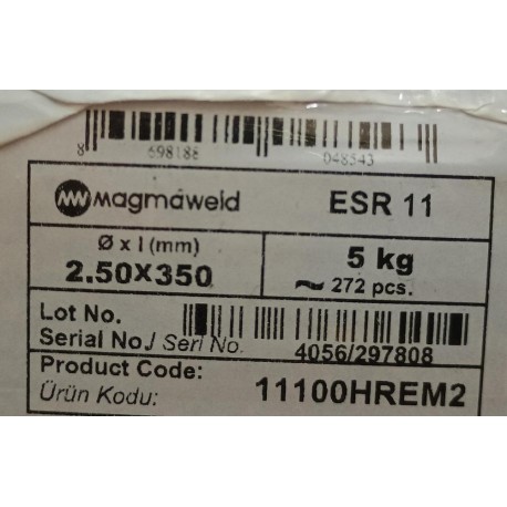 ELECTRODO MAGMAWELD ESR-11 2.50 x 350 mm. Kg.